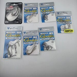 Gamakatsu Fishing Hooks Lot Trailer Hook Nautilus‎ Circle Big River Bait Worm